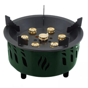 GN7BCMCTOVEGN Green Lion Seven Burner Camping Stove with Storage Bag Green