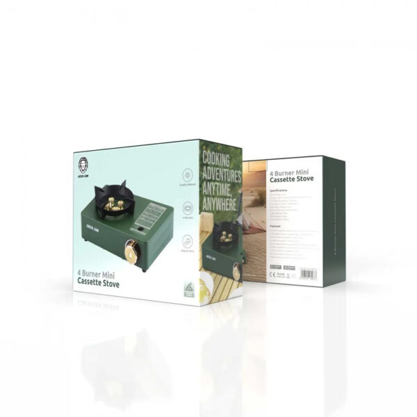 Green Lion 4 Burner Mini Cassette Stove Green