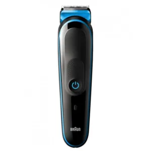 braun 7 in 1 men s beard trimmer hair clipper kit 5 attachments black blue