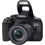 canon-eos-850d-ef-s-18-55mm-is-stm-lens-backpack-sd-card-spare-battery-product-front-view-with-flash-open.webp